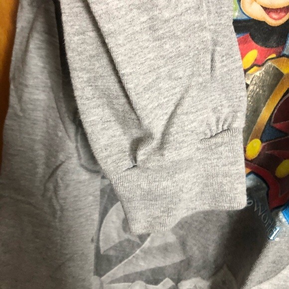 Disney Top 2012 Metallic Character Graphic Light Gray Long Sleeve Shirt Small - Picture 6 of 7